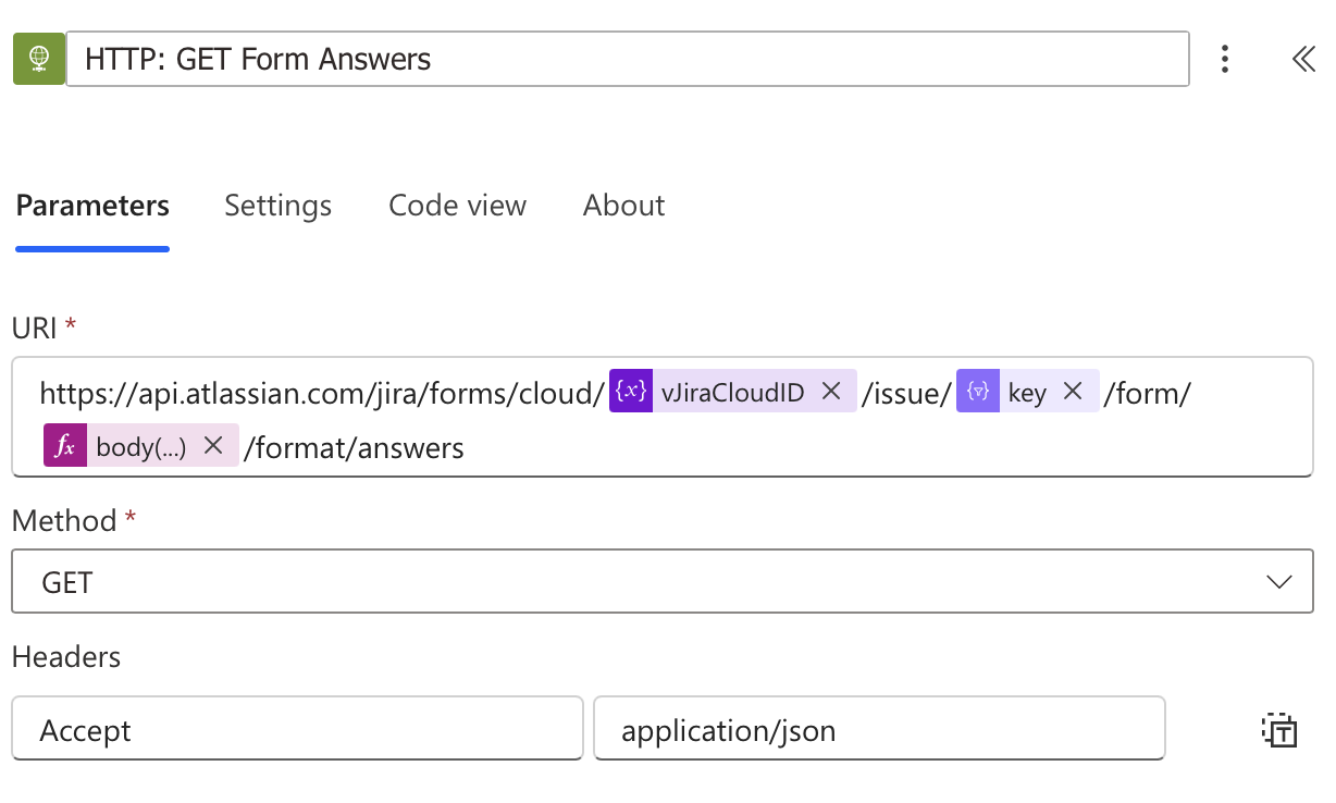 GET auf Jira/forms/cloud/CloudID/issue/key/form/FormID/format/answers