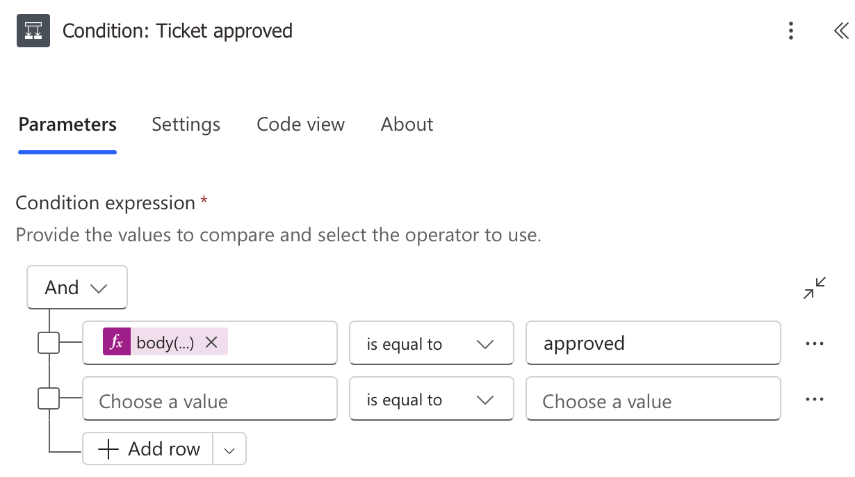 Condition, ob Final Desicion (code oben) = approved ist