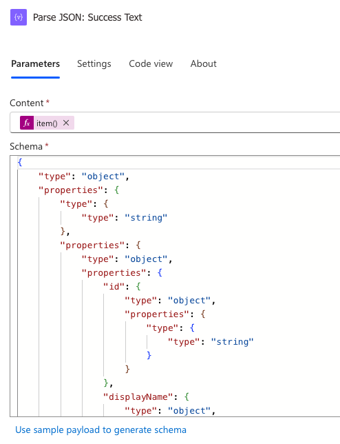 Parse Json aus dem letzten Schritt