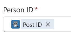 Ausgefüllte Person ID. Information kommt aus der Aktion Get User Info und wird hier nur eingefügt